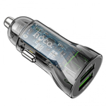 Автомобильное зарядное устройство HOCO Z47 Transparent, 1xUSB + 1xUSB- C, 3A, 20W, 013274