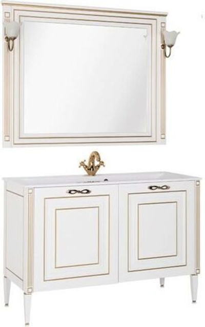 Мебель для ванной Aquanet Паола 120 белый/золото (литьевой мрамор)