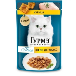 Гурмэ перл желе де-люкс влажный корм для кошек, с курицей в роскошном желе 75 г
