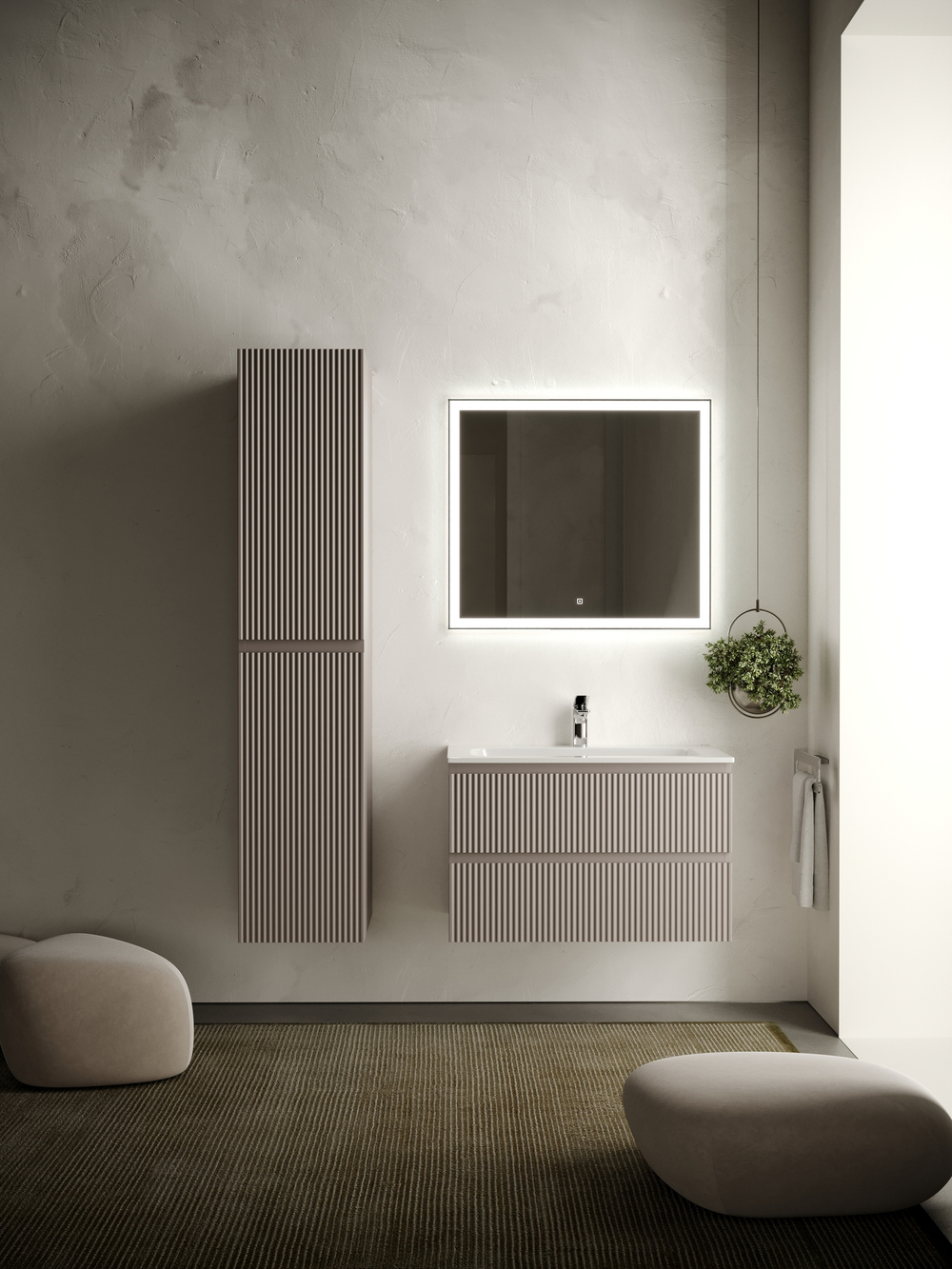 Тумба с раковиной Sancos Snob R 80 см SNR80SM doha soft