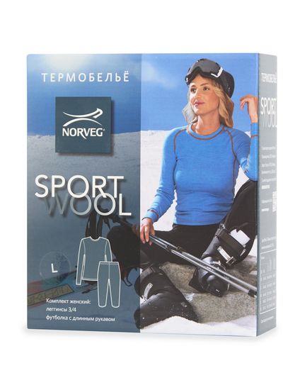 Термобелье женское комплект Sport wool комплект 30SWWSRU-012, голубой меланж