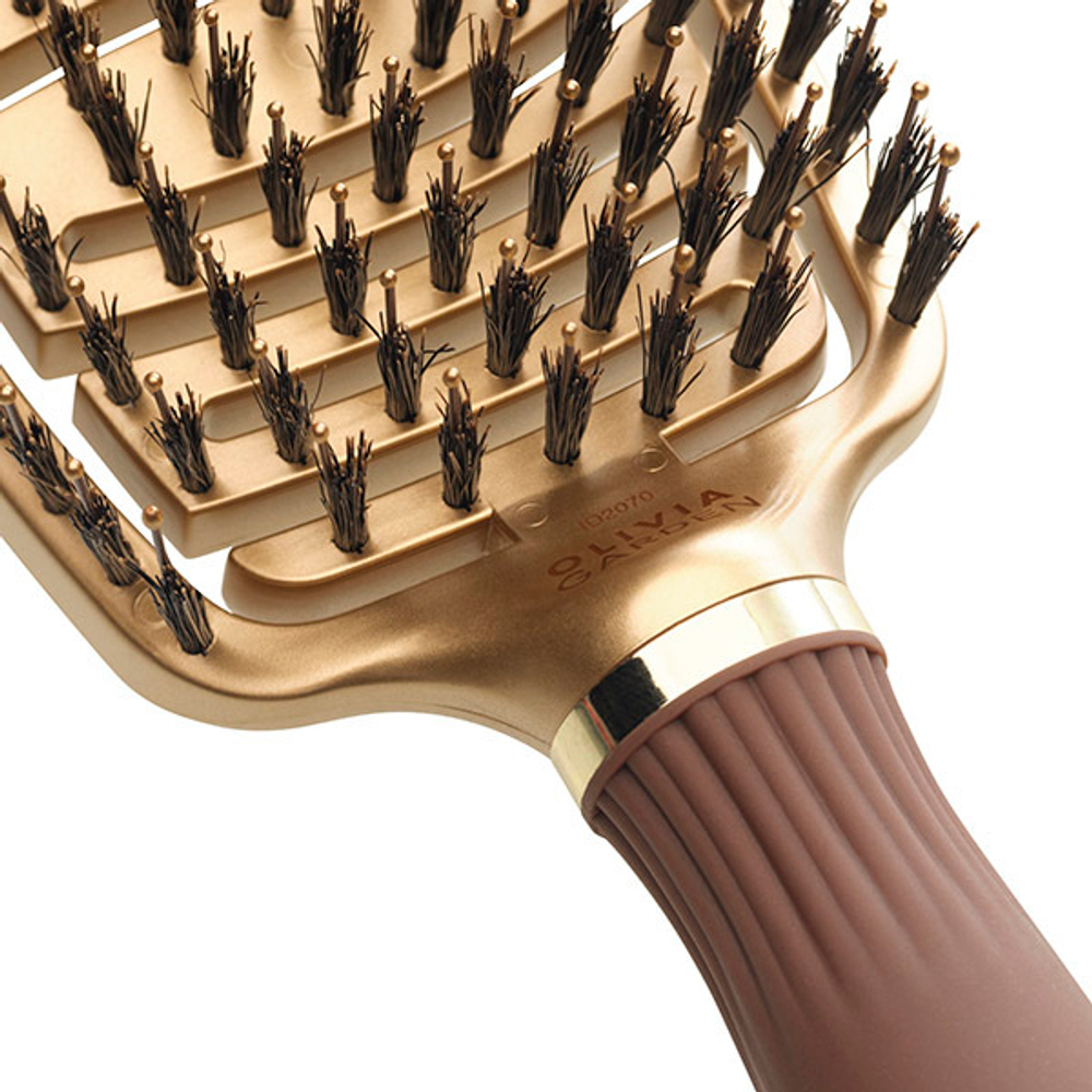 Olivia Garden Щетка Expert Care Flex Boar&Nylon Bristles Gold&Brown