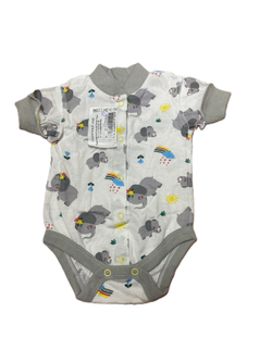 Боди короткий рукав на кнопках швы наружу из кулирки (100% хлопок) на рост 56 см