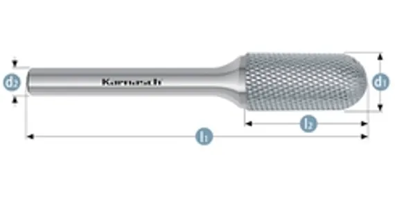 Борфреза твердосплавная Karnasch форма C, 6х18х6х50 мм, насечка HP-3 PRO, покрытие Green-Tec, арт. 11.6092-010