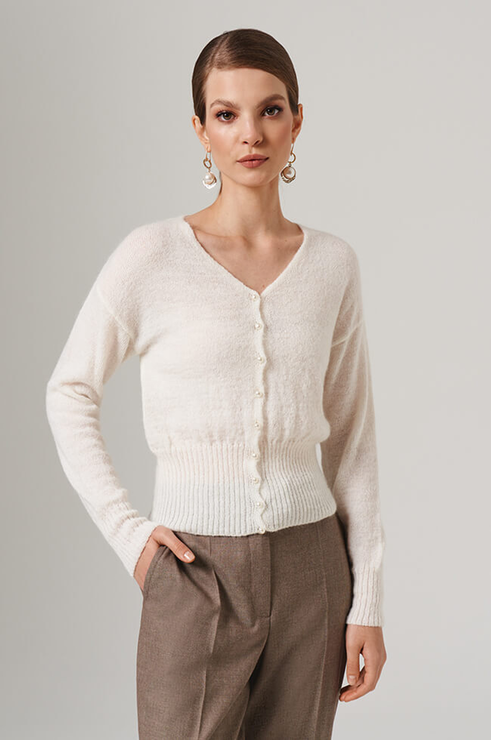1893 Кардиган женский (молочный)