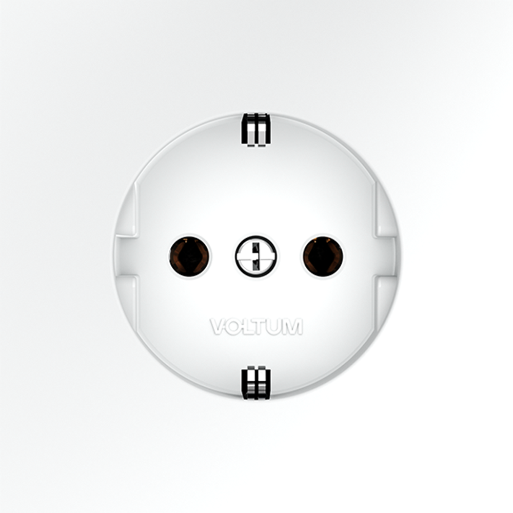 Розетка встраиваемая VOLTUM S70 с заземлением 16А, (белый матовый)