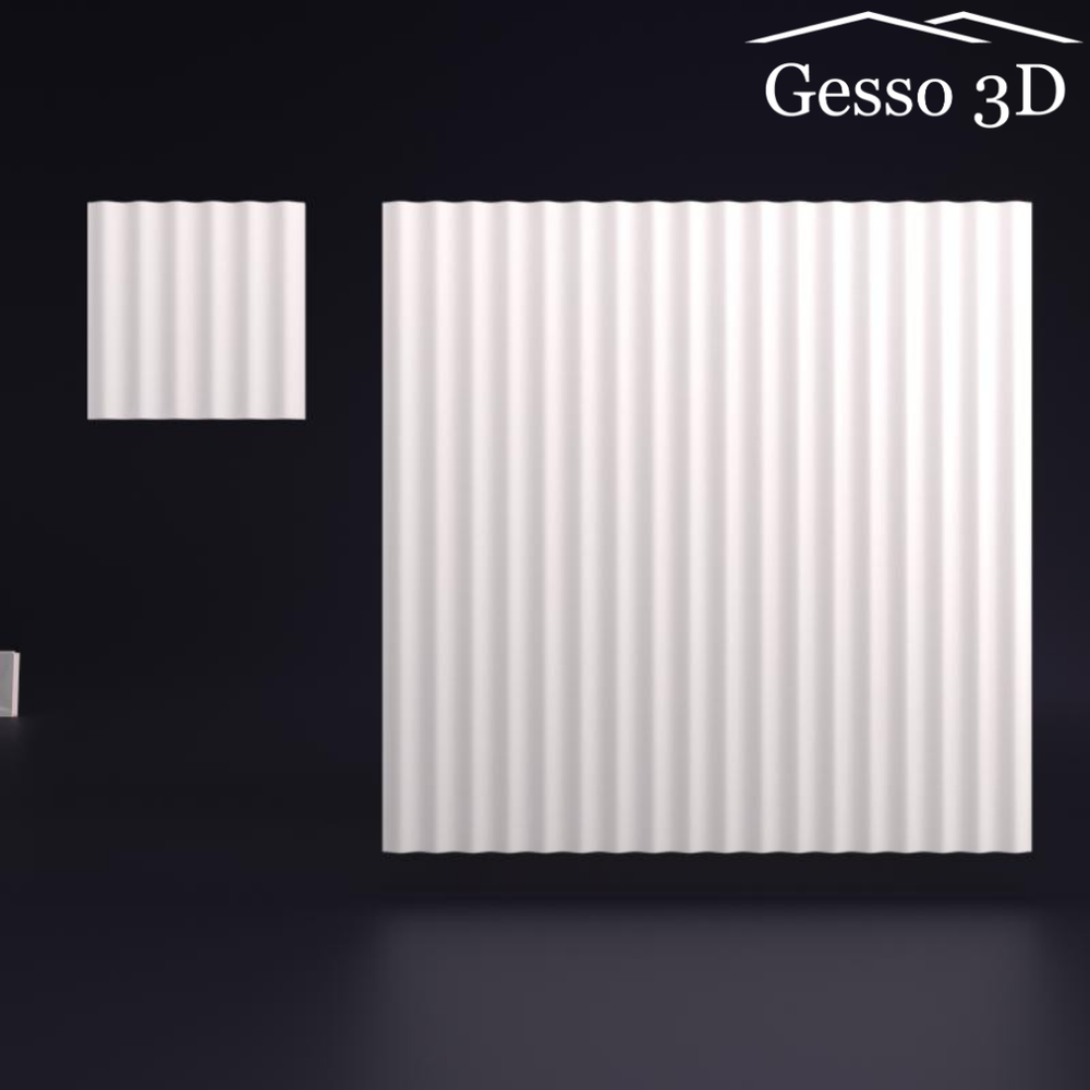 Гипсовая 3D панель Волна прямая