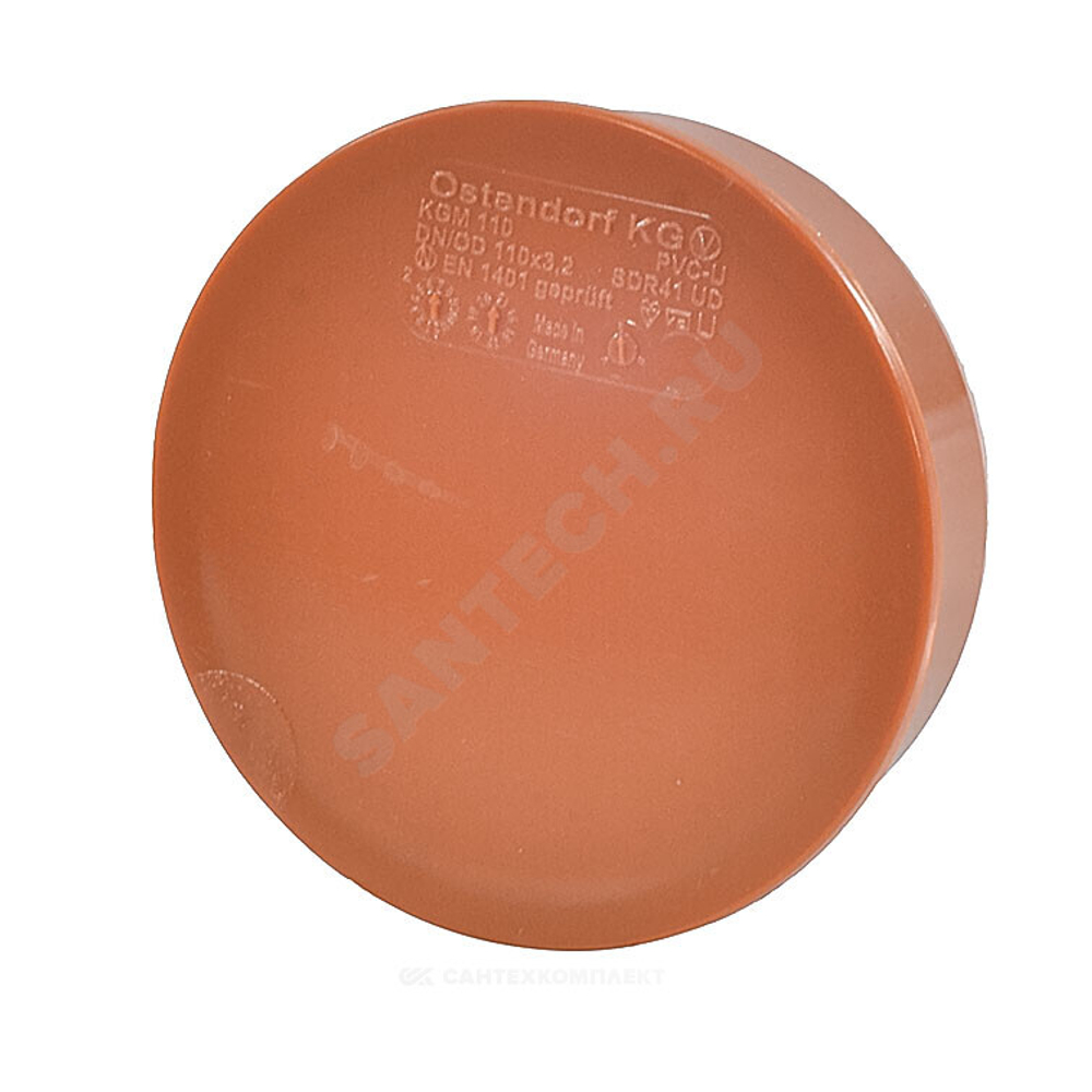 Заглушка НПВХ коричневая Дн 160 б/нап KGM Ostendorf 222620