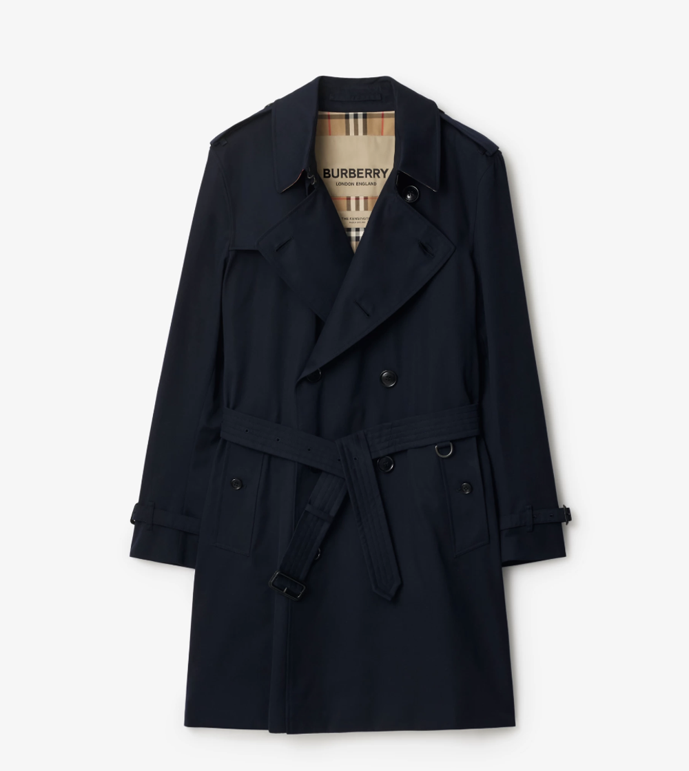 Оригинальный тренч Burberry Kensington средней длины,бежевый — сделано в Англии