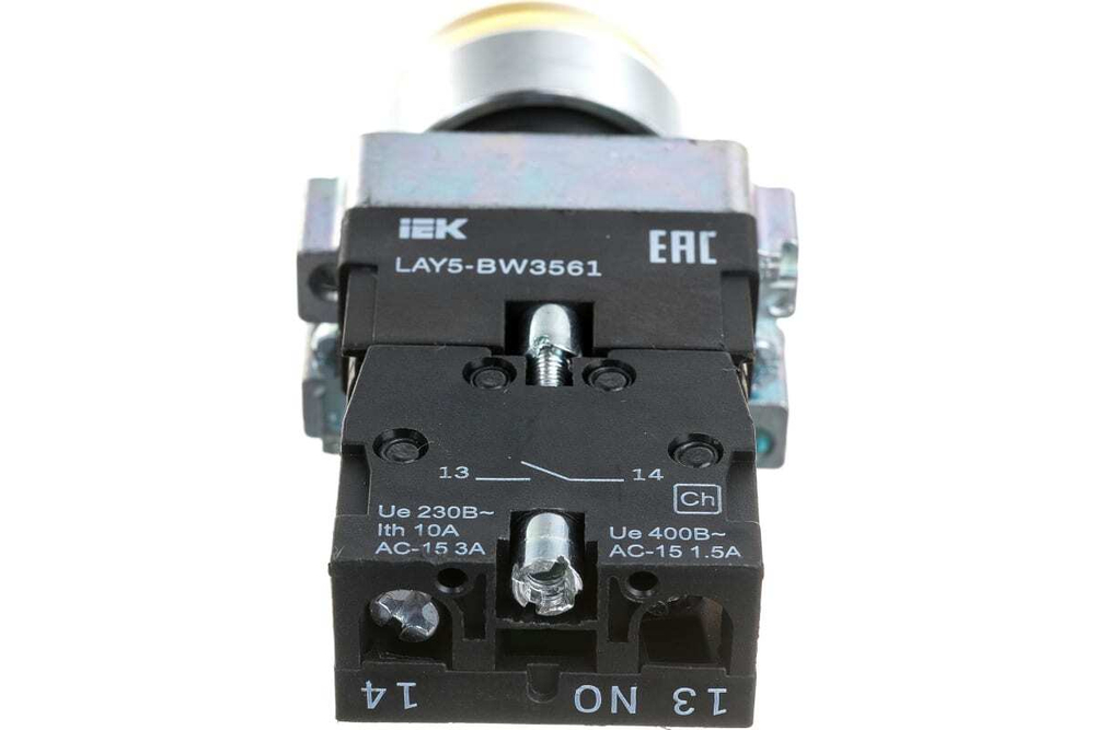 Кнопка управления LAY5-BW3561 с подсветкой желтый 1з IEK