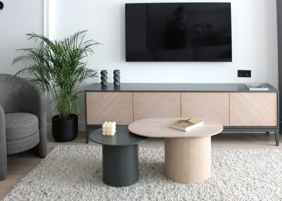 Столик Type овальный, основание D 39 см (натуральный дуб)