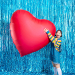 Фольгированный шар-сердце в красном цвете, сатин, 160 см