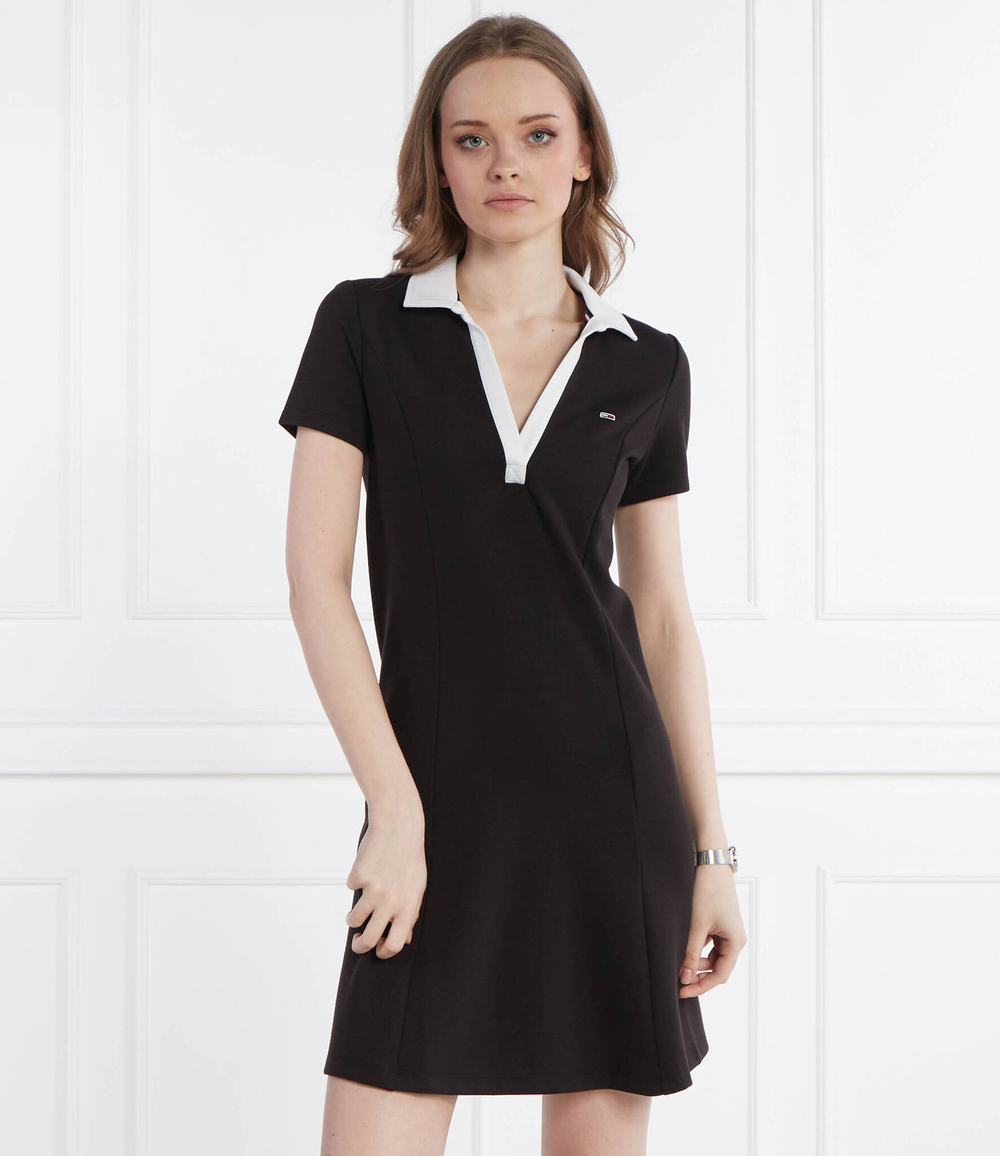 Платье CONTRAST VПОЛО Tommy Jeans - черный(DW0DW17937)