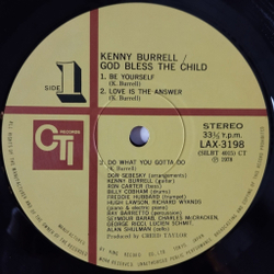 Винтажная виниловая пластинка LP Kenny Burrell God Bless The Child (Japan 1978) (No Obi) Be Yourself