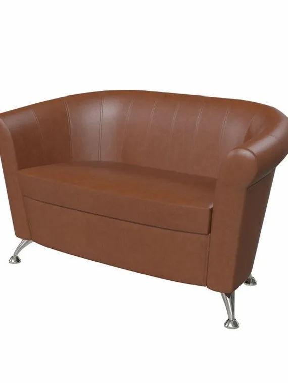 Диван «ЛАГУНА», обивка кожзам коричневый