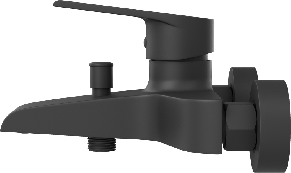 Смеситель для ванны с душем STWORKI Эстфолл S44100BK + Душевой гарнитур Гётеборг S03190BK, матовый черный