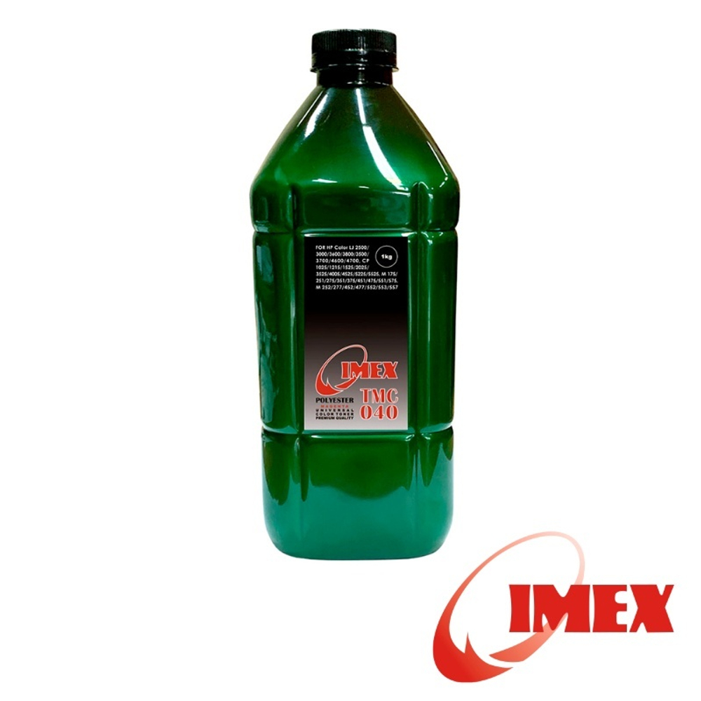 Тонер IMEX тип TMC 040 для HP Color Универсальный (1кг, пурпурный, Polyester) Green Line