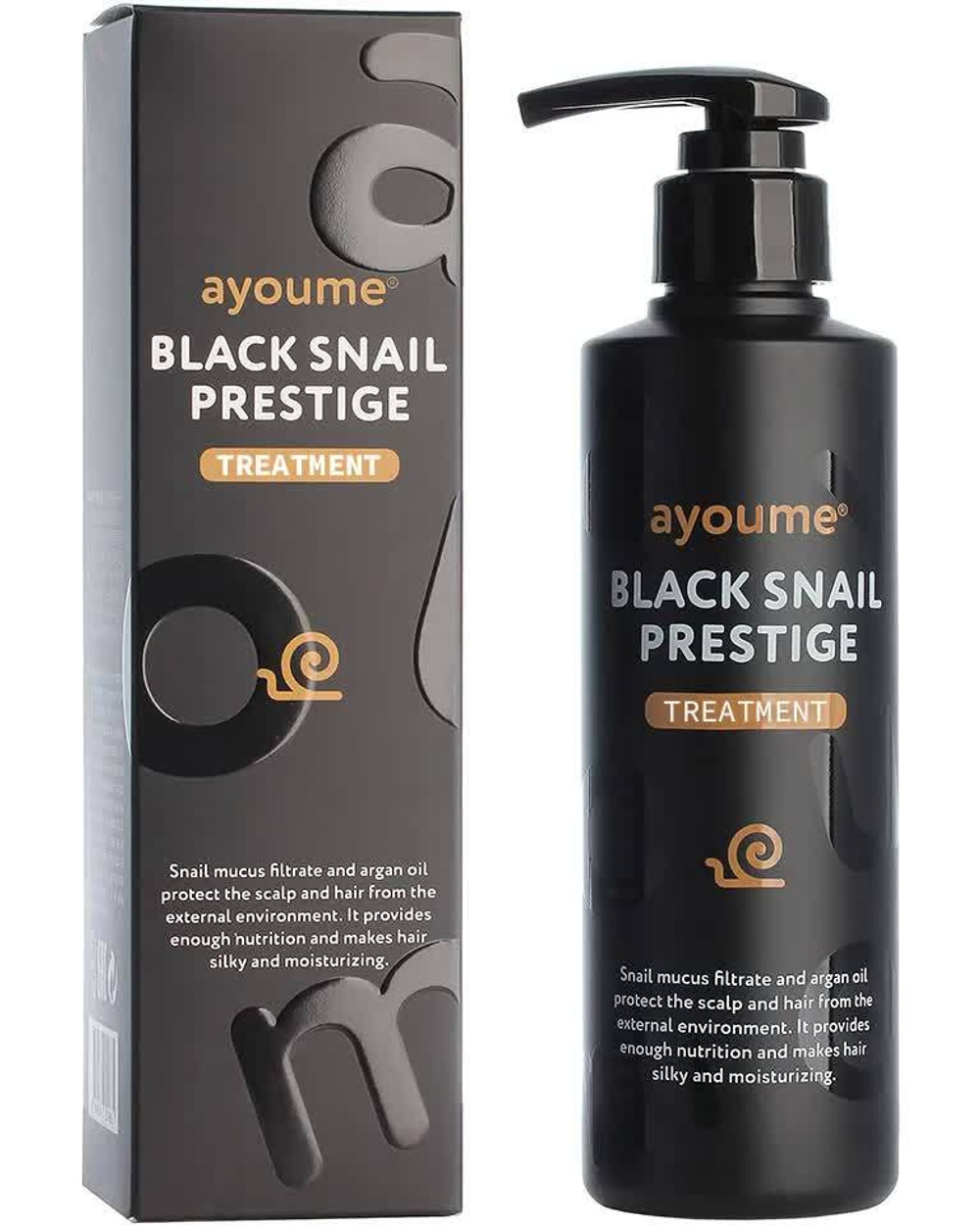 Восстанавливающая маска для волос на основе муцина улитки Ayoume Black Snail Prestige 240мл