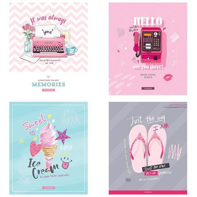 Тетрадь А5 48л. клетка "Стиль. Girl's notes" в ассорт. (Спейс)