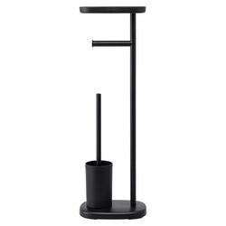 Держатель для туалетной бумаги с полочкой и ершиком Slim, черный