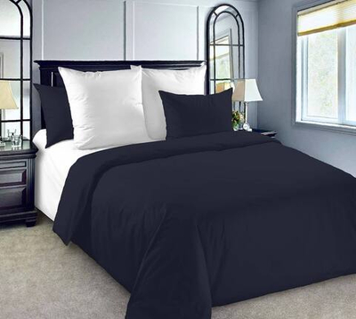 Постельное белье перкаль однотонное Евроразмер Ночная гроза