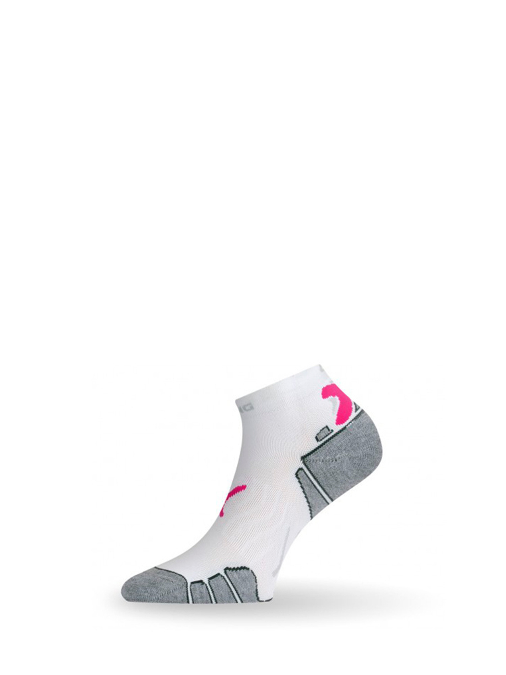 Носки Lasting RUN 004, microfiber+polypropylene, белый с пурпурной полоской, размер L, RUN004L