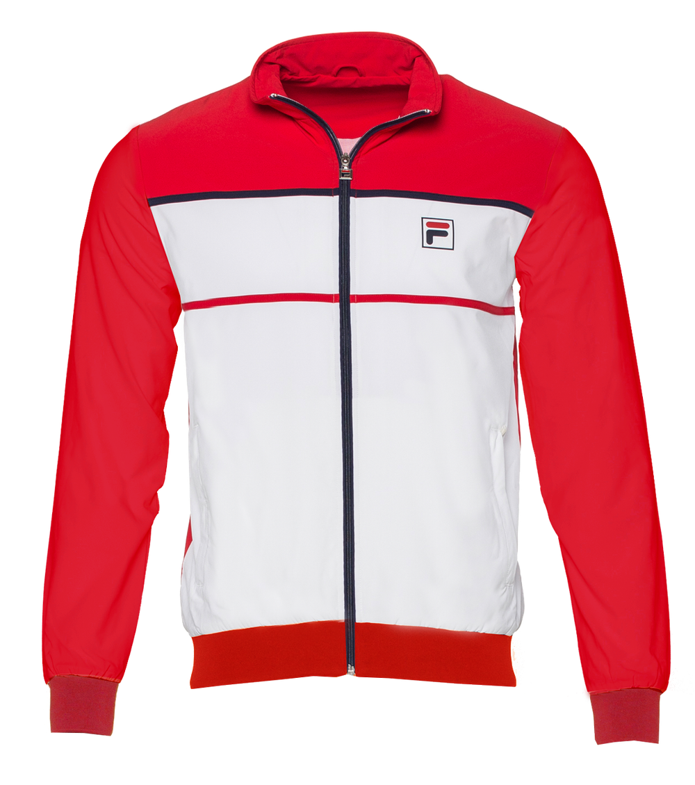Мужская теннисная кофта Fila Jacket Max M - white/fila red