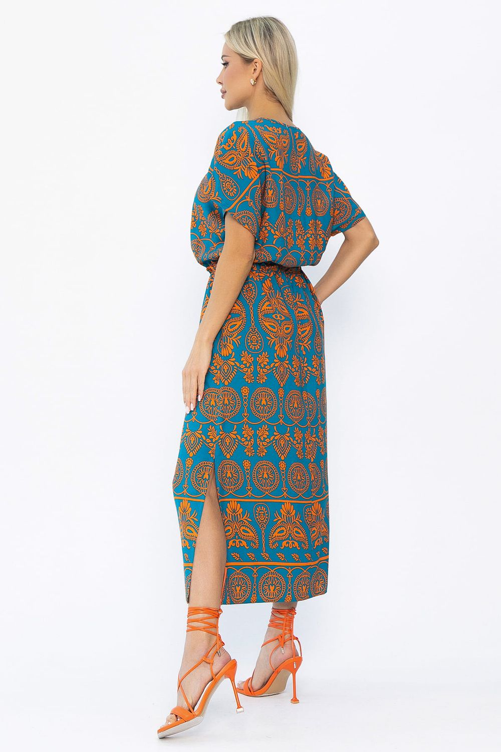 Платье Вистерия (лазурно-оранжевое) П15347-5М LT Collection