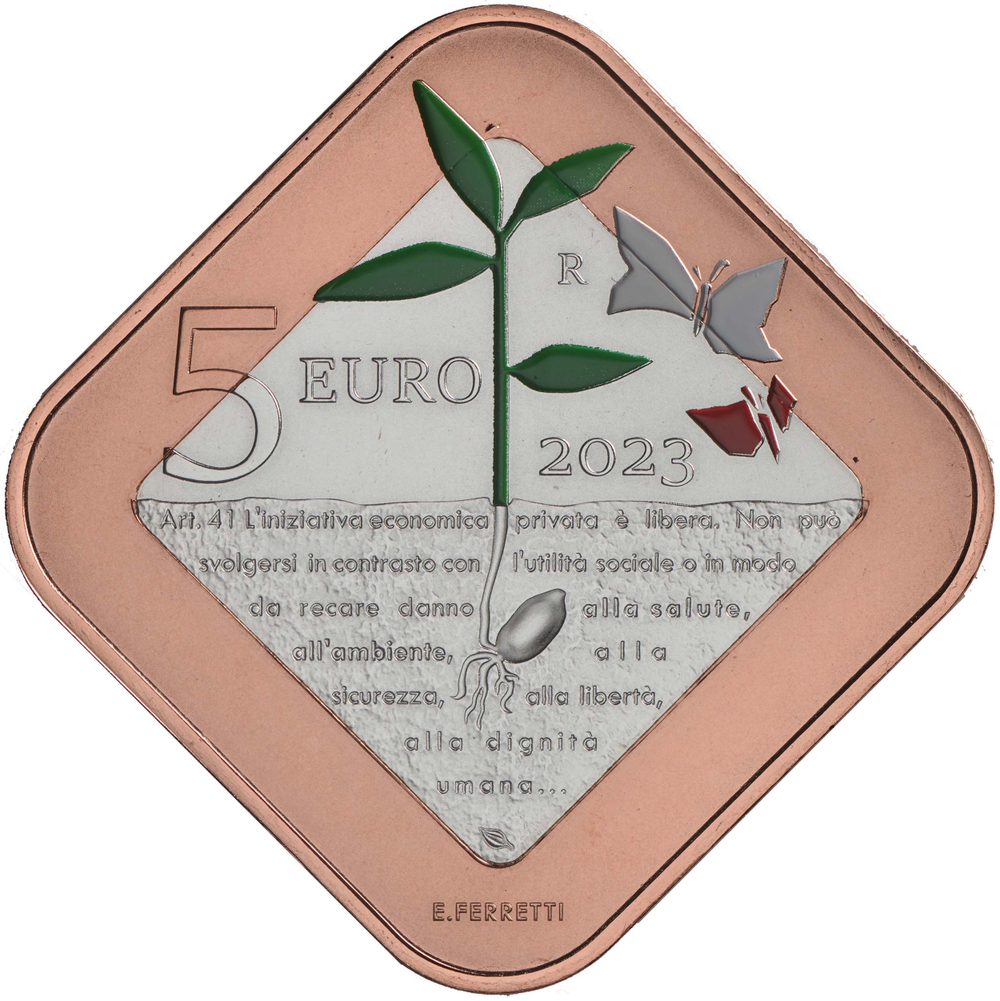 ИТАЛИЯ, 2023, 5 ЕВРО [БИМЕТАЛЛ]