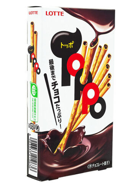 Палочки бисквитные "ТОППО" с шоколадом, Lotte, 72 гр