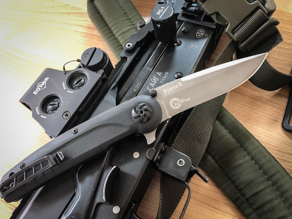 Складной нож Biker Z M390 (Cryo) StoneWash