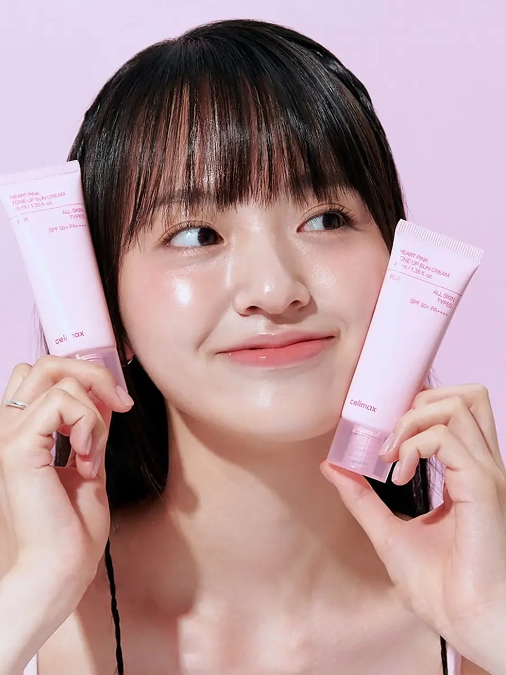 Celimax Освежающий солнцезащитный крем с эффектом сияния SPF50 Heart Pink Tone-Up Sun Cream 40 мл