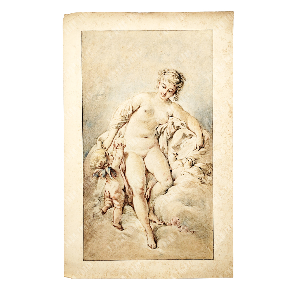 Буше Франсуа. Венера с Купидоном и голубями. Музейная репродукция XIX в. Музей Альбертина.