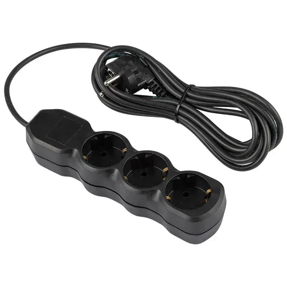 Удлинитель ENGY "Гранд" 5мроз. с заземлением (ПВС 3,75) черный