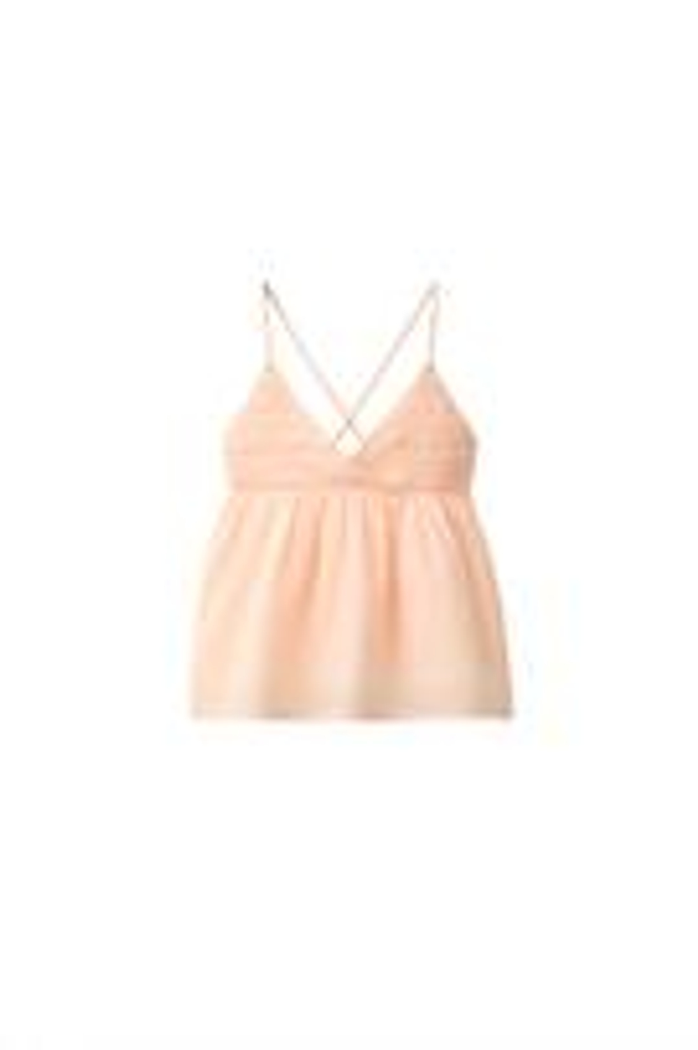 ZARA КОМБИНИРОВАННЫЙ ТОП ИЗ КРУЖЕВА КРОШЕ, СВЕТЛО-ОРАНЖЕВЫЙ