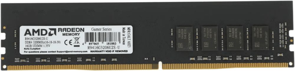 Оперативная память 16GB DDR4 3200MHz AMD Radeon R9 Gamers Series R9416G3206U2S-U Retail Pack