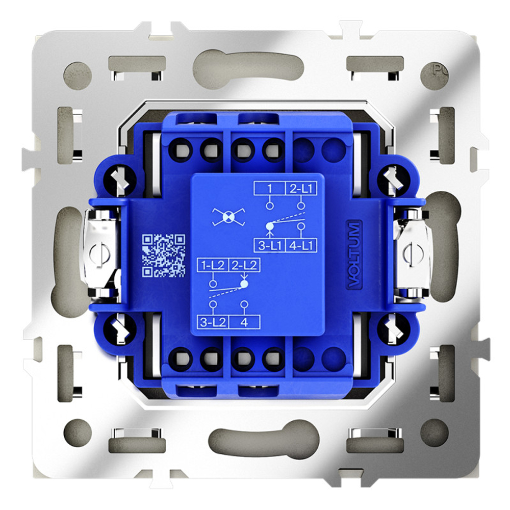 Перекрестный переключатель встраиваемый VOLTUM S70 одноклавишный 10А, (шелк)