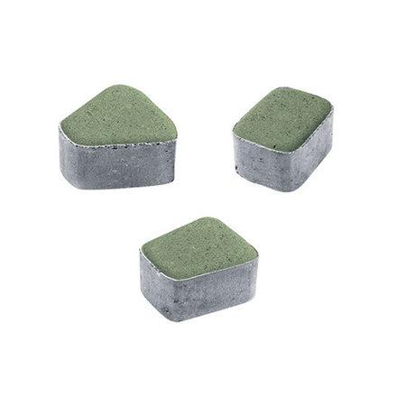 Тротуарная плитка КЛАССИКО (круг) - Стандарт Зеленый, комплект из 3 видов плит