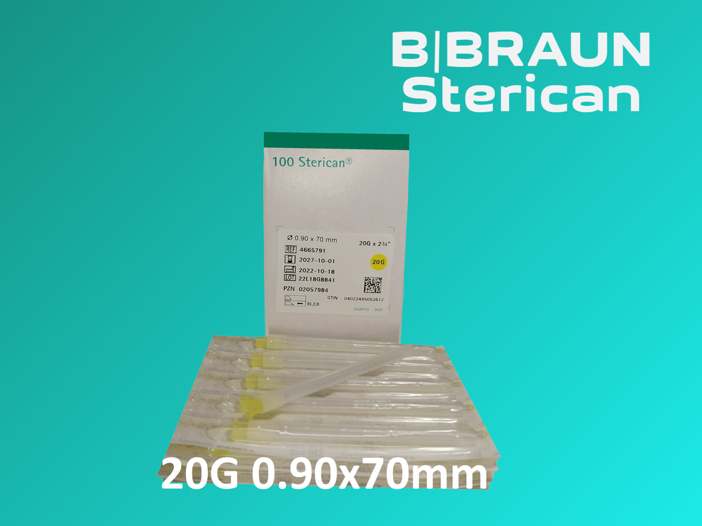 Игла инъекционная 20G (0,90х70мм) СТЕРИКАН (Sterican) уп.100шт B.Braun, Германия