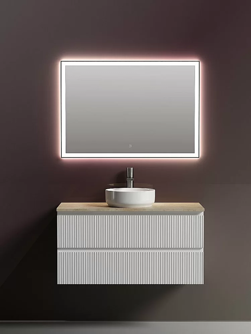 Тумба с раковиной Sancos SNOB T 100 со столешницей, белая матовый
