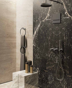 Термостат Gessi Anello, настенный, встраиваемый, на 2 потребителя, цвет Black Metal Brushed PVD