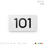 Номер на дверь квартиры 101, табличка на дверь офиса, кабинета, аудитории, склада, белая 120х70 мм, Айдентика Технолоджи