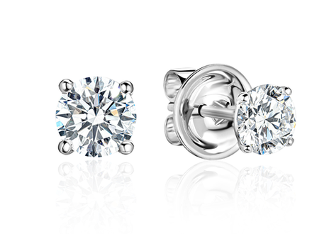 Пусеты с лабораторно-выращенными бриллиантами по 0.5 ct