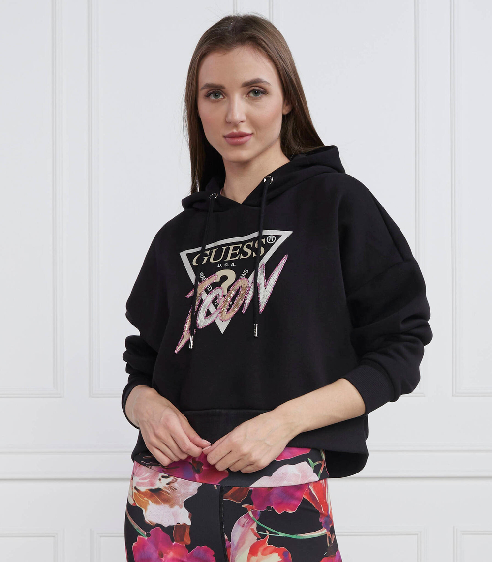 Худи icon GUESS - черный(W3RQ03 KB683)