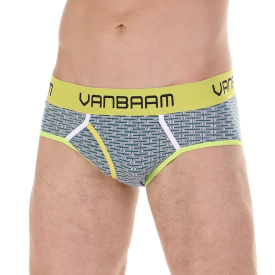 Трусы мужские брифы зеленые с принтом Van Baam VB45174