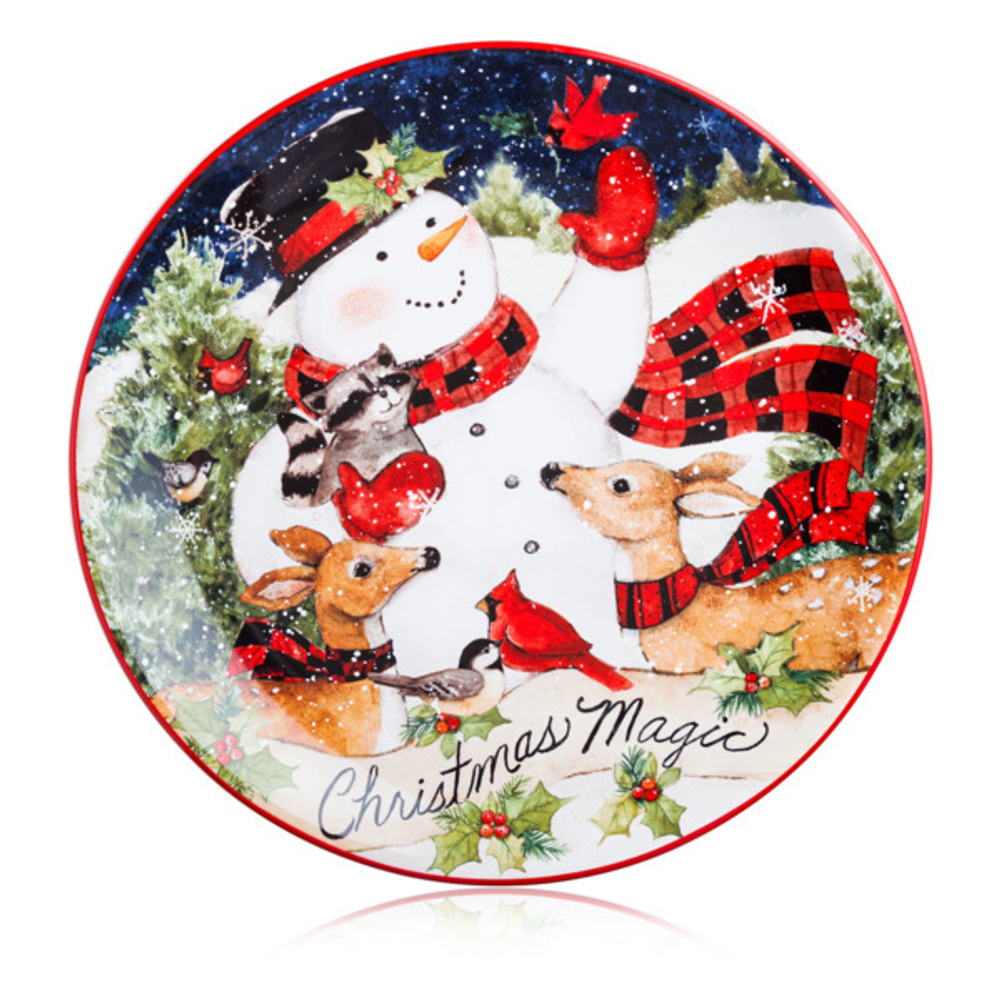 Тарелка закусочная 23см Certified Int. Магия Рождества Снеговик