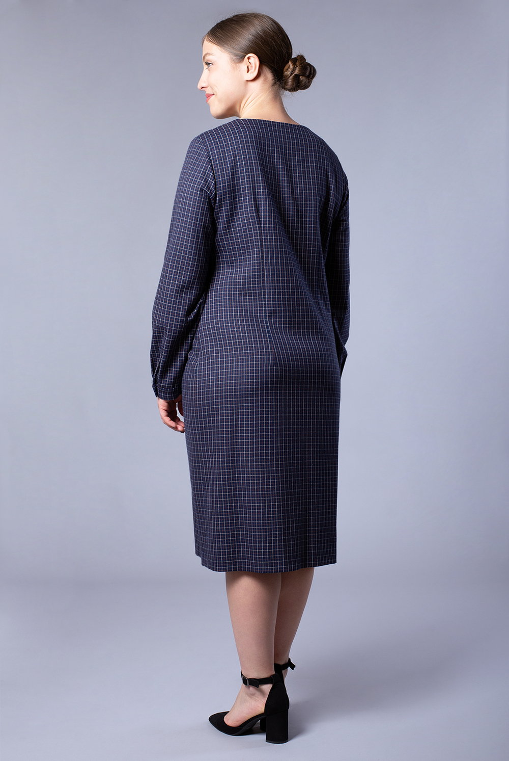 Платье женское 3807ЛП, синяя беж кл #406СБК053807ЛП