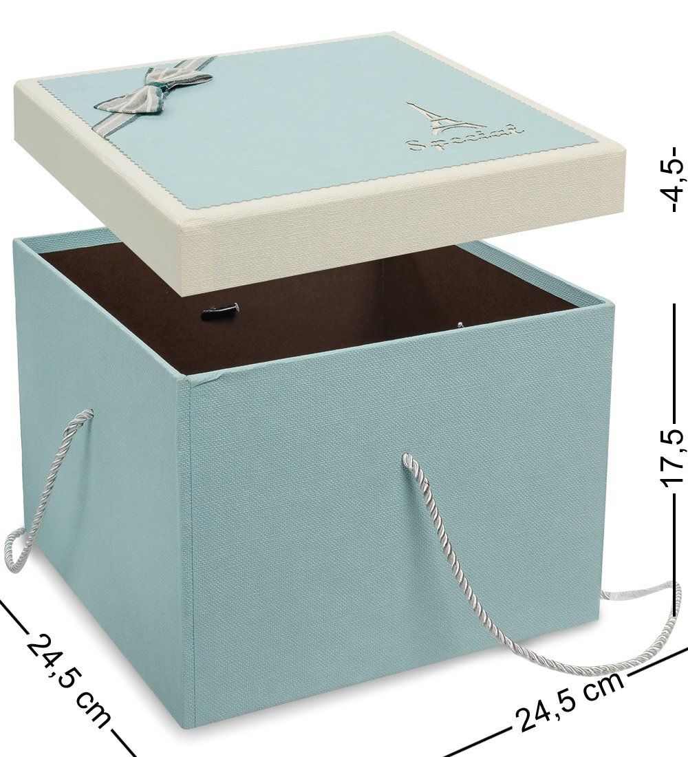 WF-83/3-A Коробка «Квадрат» цв.голуб./беж.