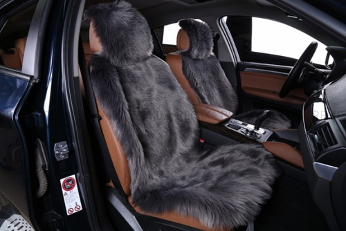 Накидки искусственный мех  Серые (длинный ворс) 1 шт. 314