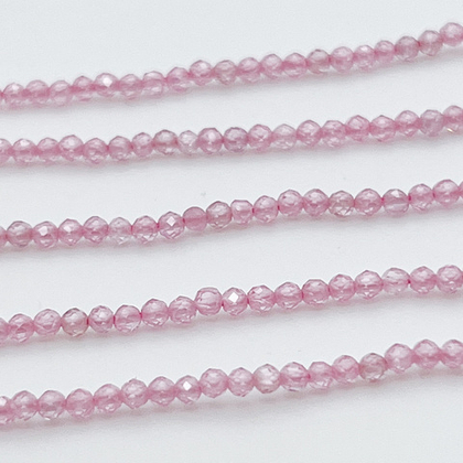 Фианит (кубический цирконий), цвет розовый, размер 2 мм, цена за нить около 195 шт (38 см)